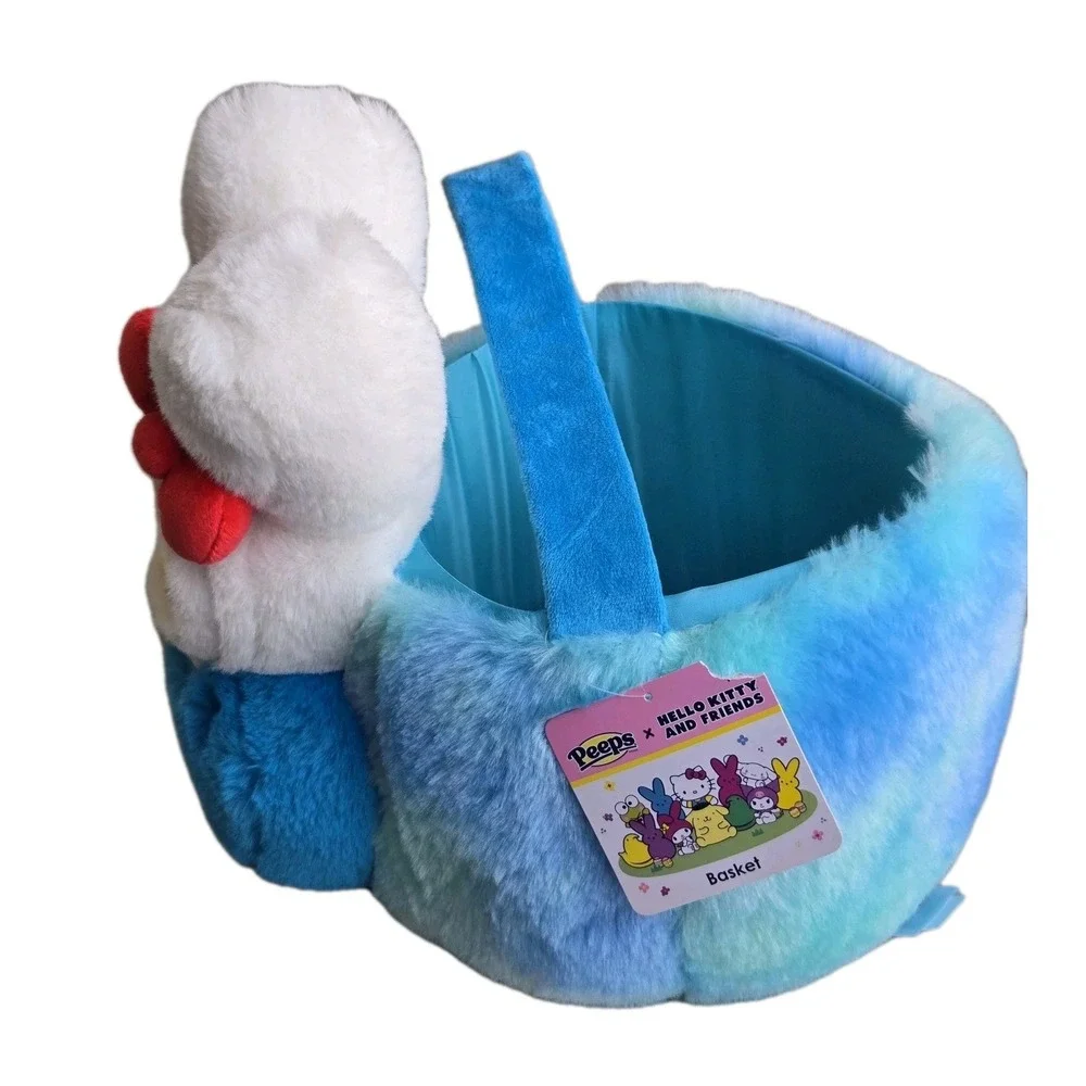 NEW Peeps x HELLO KITTY Easter Basket w/ Handle‎ Bunny Rabbit Plush Basket Blue